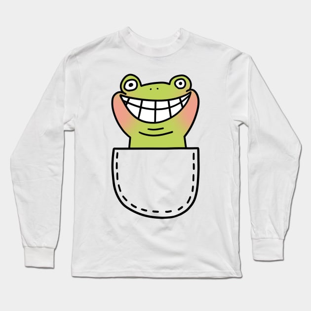 Creepy smiling frog Long Sleeve T-Shirt by Nikamii